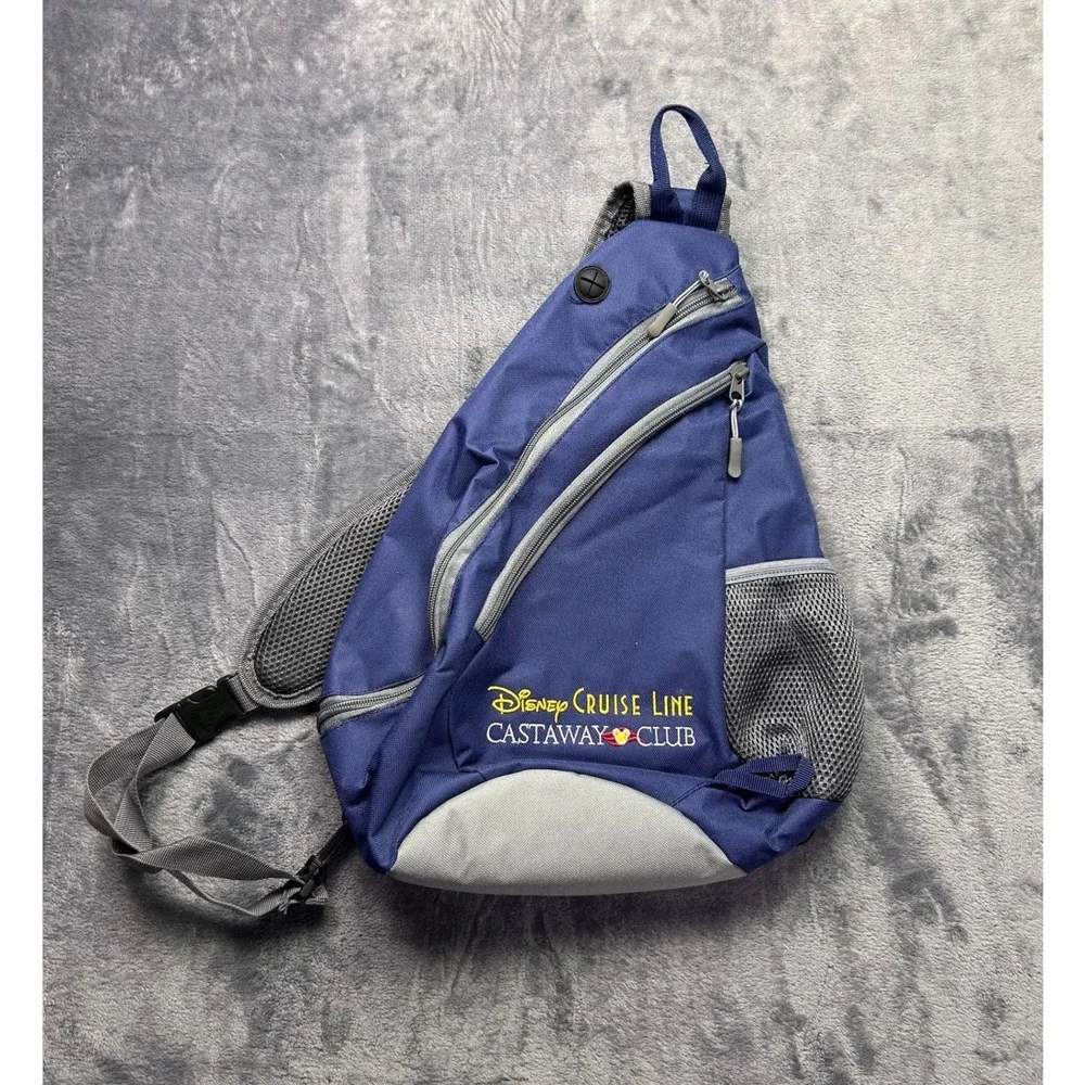 Disney Cruise Line Castaway Club Sling Backpack Navy Blue Crossbody Travel Bag